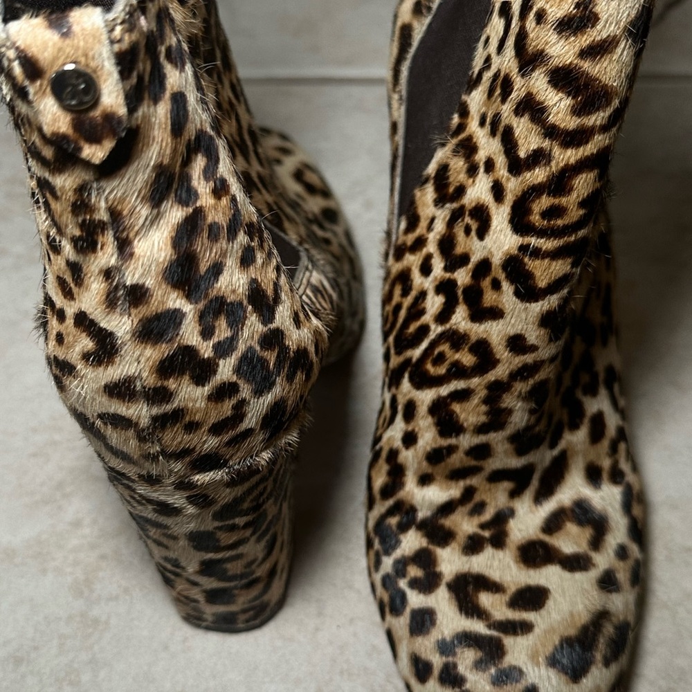 Leopard Print Sam Edelman Cow Hair Boots - Picture 3 of 4